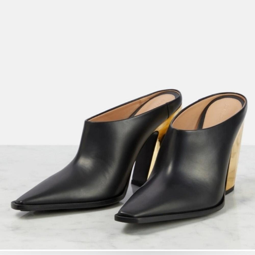 $1550 Bottega Veneta Tex leather mules size 37.5 - Picture 2 of 13